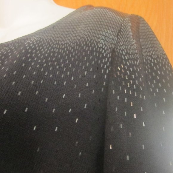 St John Evening Black Sequin & Knit Shrug 3/4 sleeve fancy jacket size 6 - Picture 3 of 9